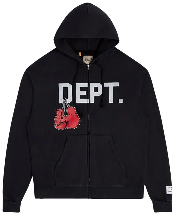 Gallery Dept. Boxing Merch Zip Hoodie 'Vintage Black'
