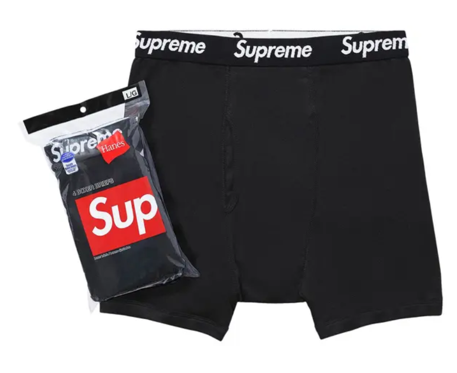 Supreme Hanes Boxer Briefs (4 Pack) Black