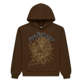 Sp5der Rhinestone OG Web Hoodie Brown